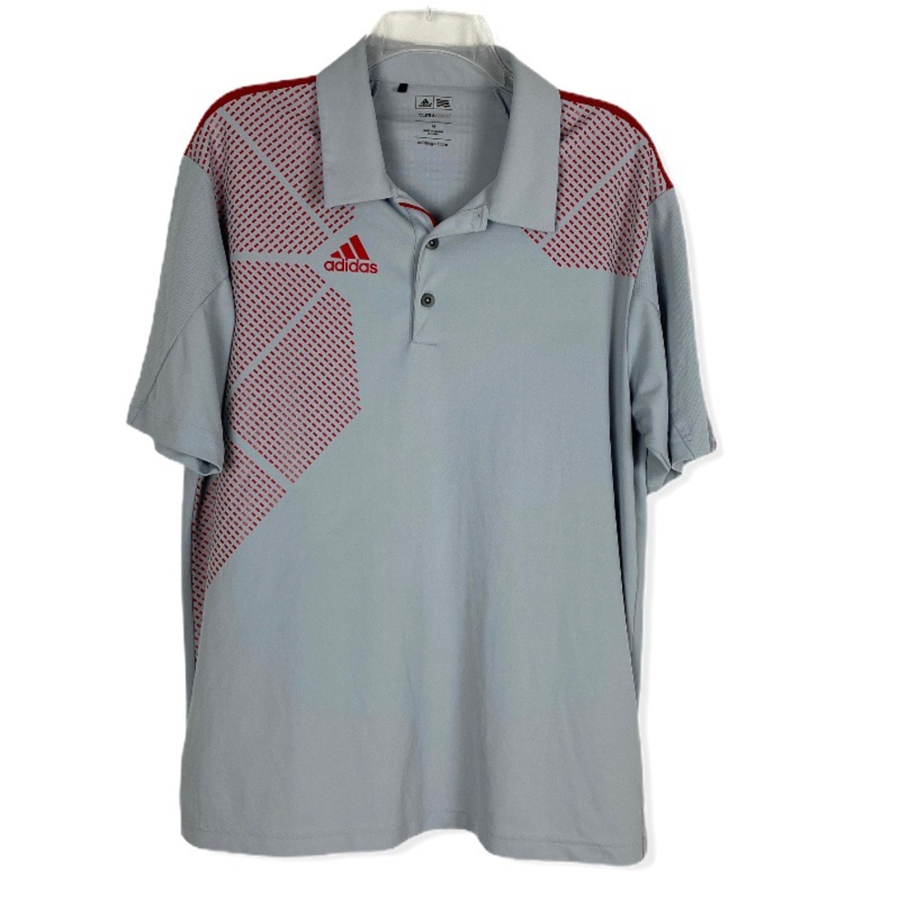 Adidas Clima Cool Men’s Gold Polo Shirt Gray Red M